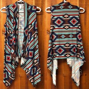 Tribal Print Sleeveless Vest